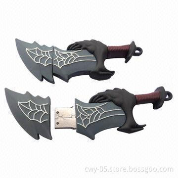 Knife Style PVC USB Flash Drives, Available in Various Capacities